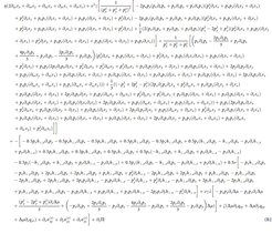 Komplexe mathematische Gleichung mit Variablen und Symbolen.